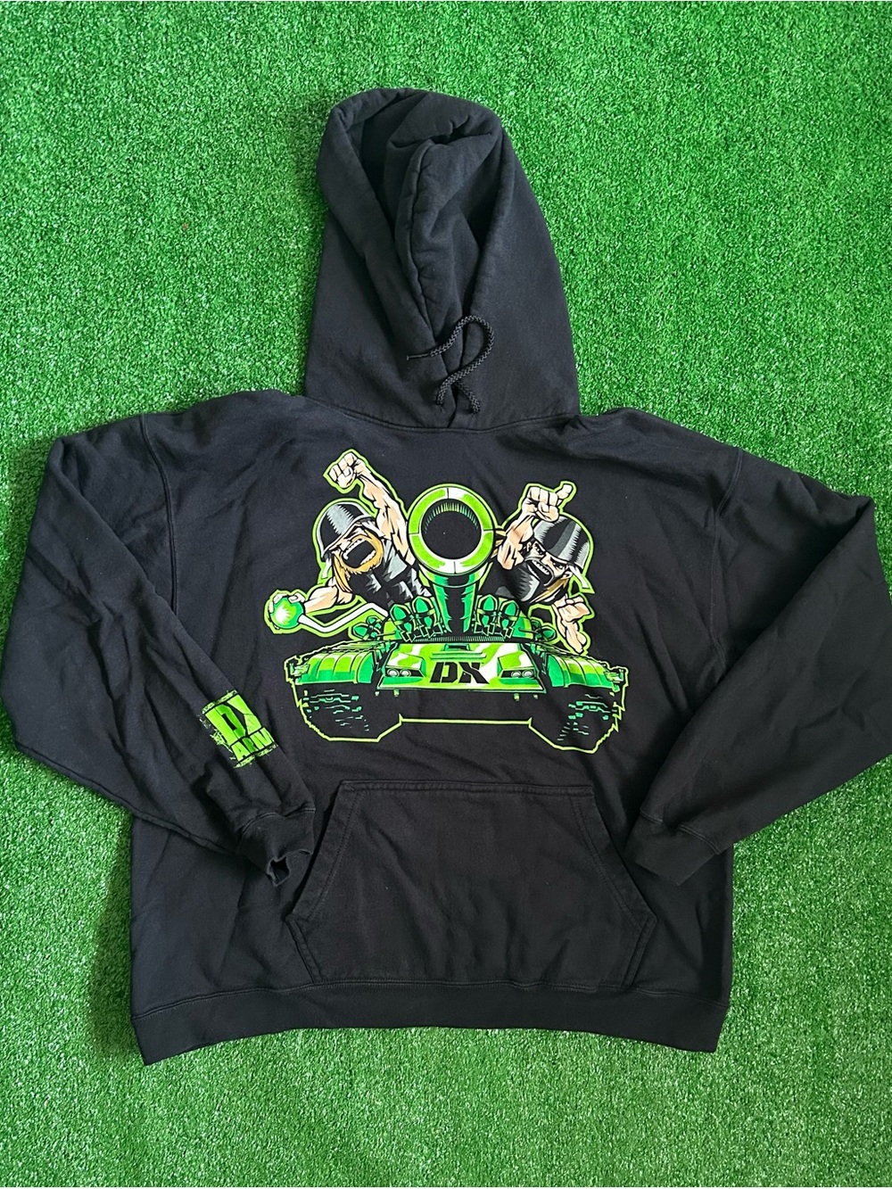 WWE Black Hoodie with Neon Green DX Tank Graphic